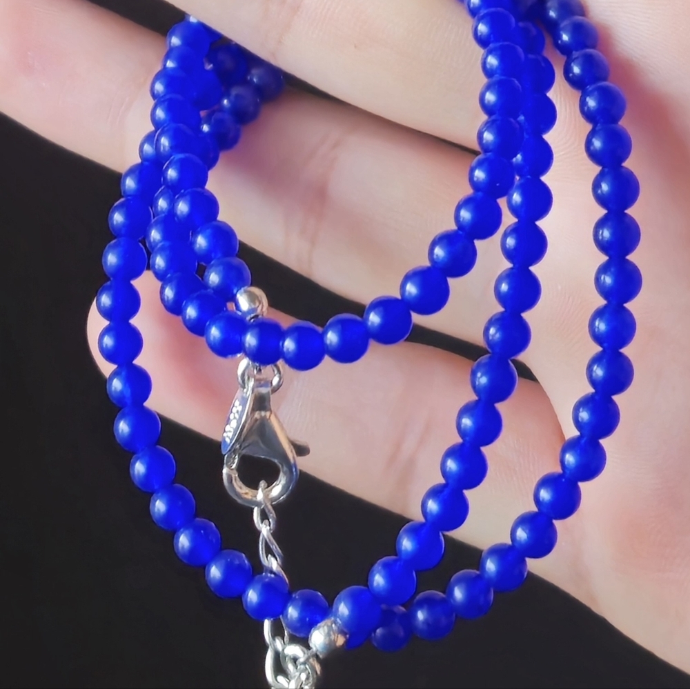 Nicky Butler Blue Quartzite NB Designer Bead Necklace 925 Sterling Silver NWT